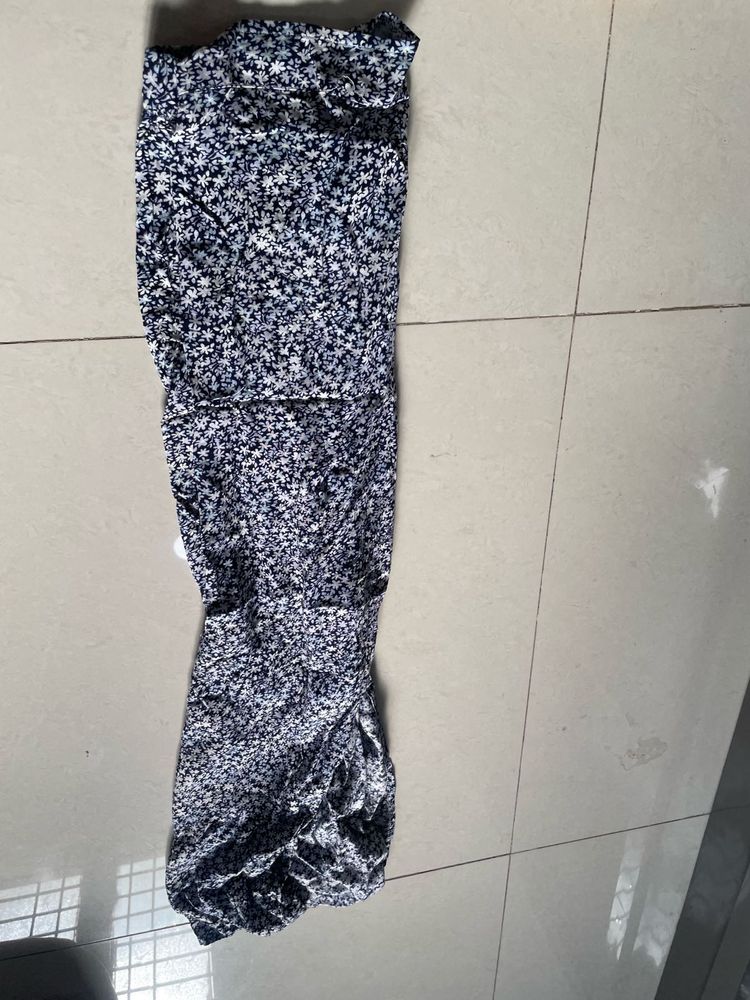 Slit Midi Length Floral Skirt