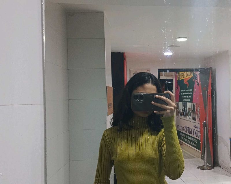 Stylish Olive Green high neck top