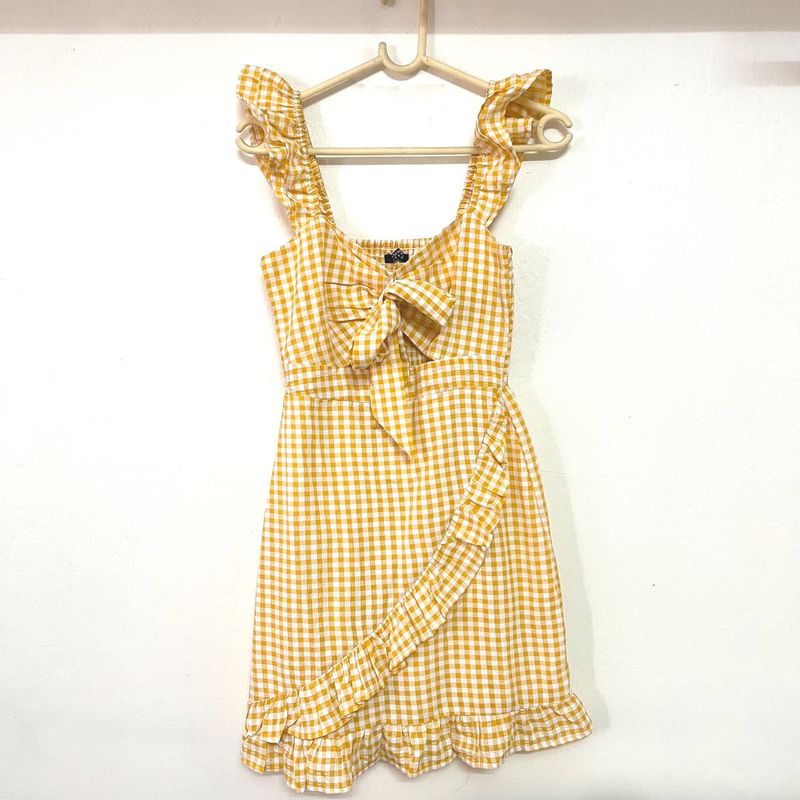 Tokyo Talkies Women Skater Yellow Dress