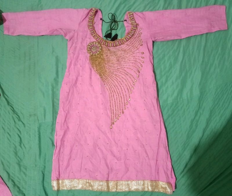 Pink Embellished Kurti