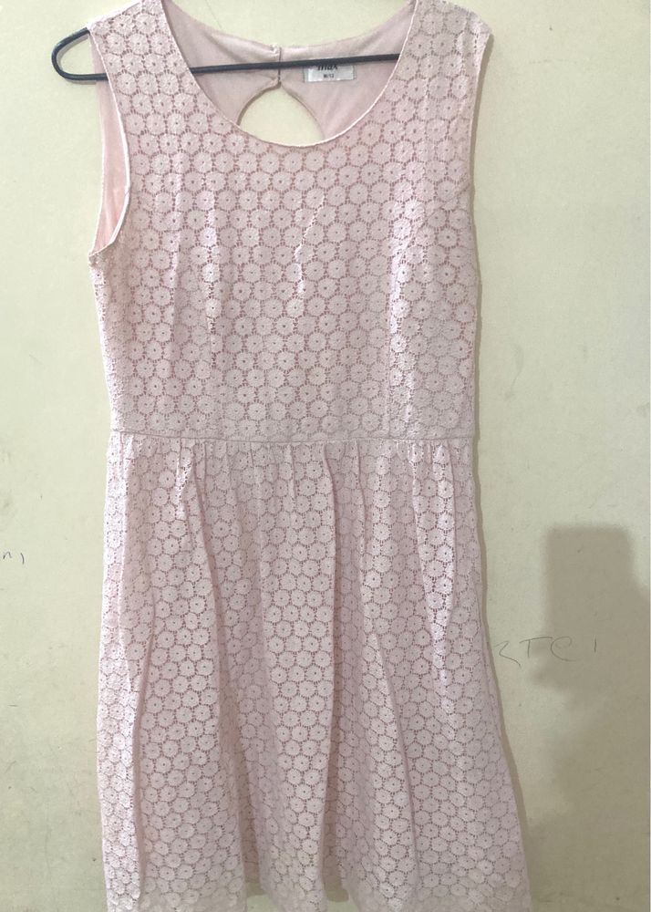 Baby Pink Fit &amp; Flair Dress