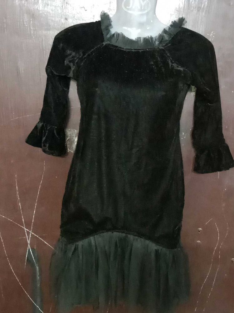 Black Velvet Mini Dress