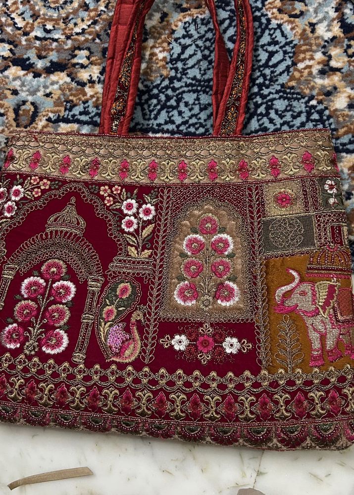 Jaipuri Embroidered Tote Bag