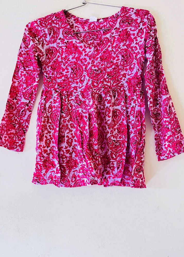 Girls&#39; Pink Paisley Top