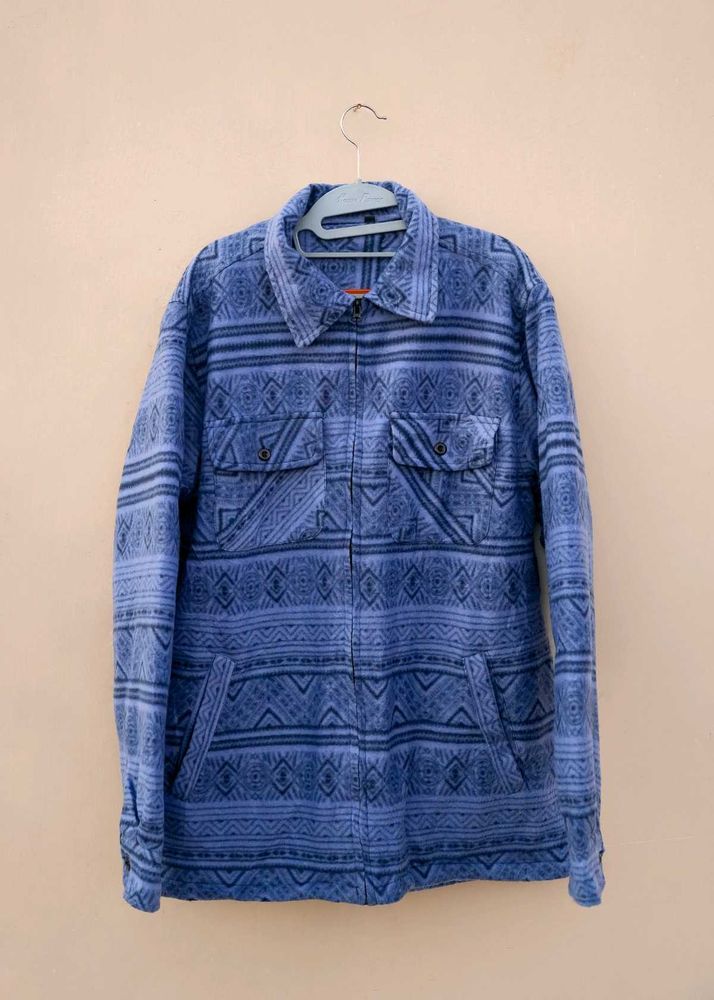 Aztec Print Zip-Up Fleece Jacket