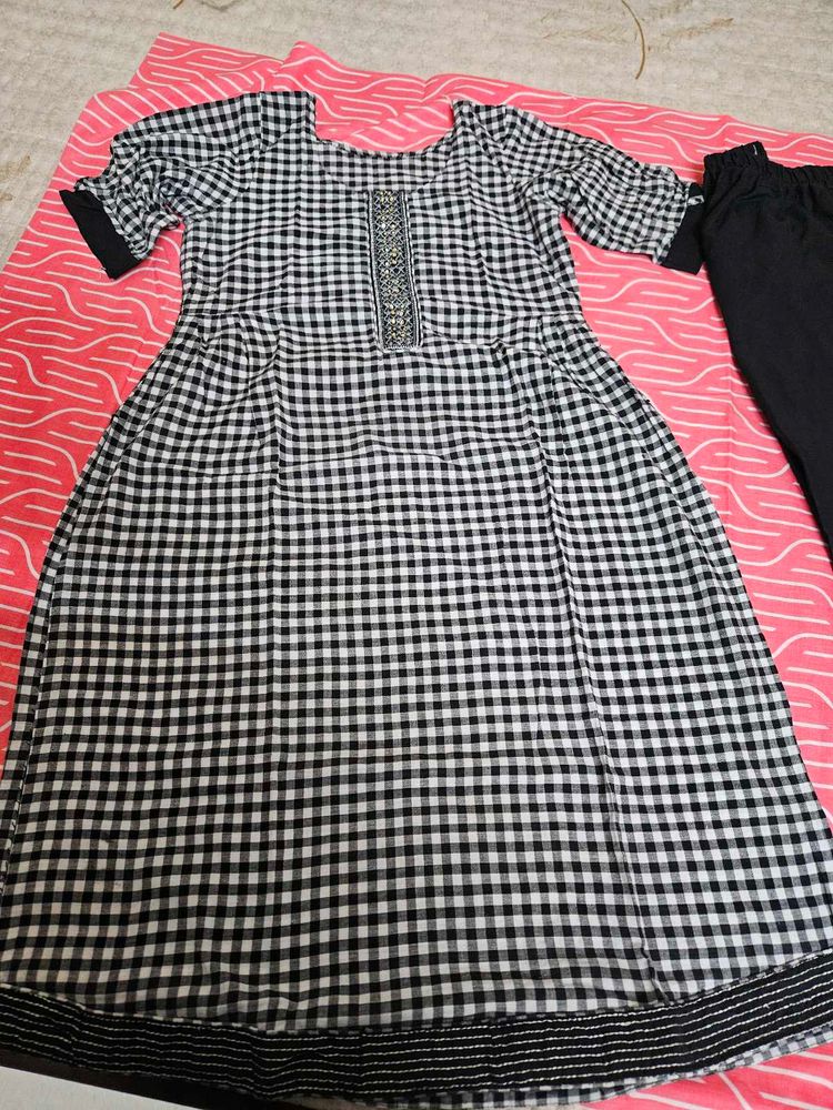 Cotton blend kurta set