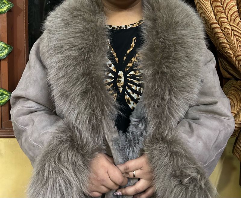 Fur Collar Grey Coat