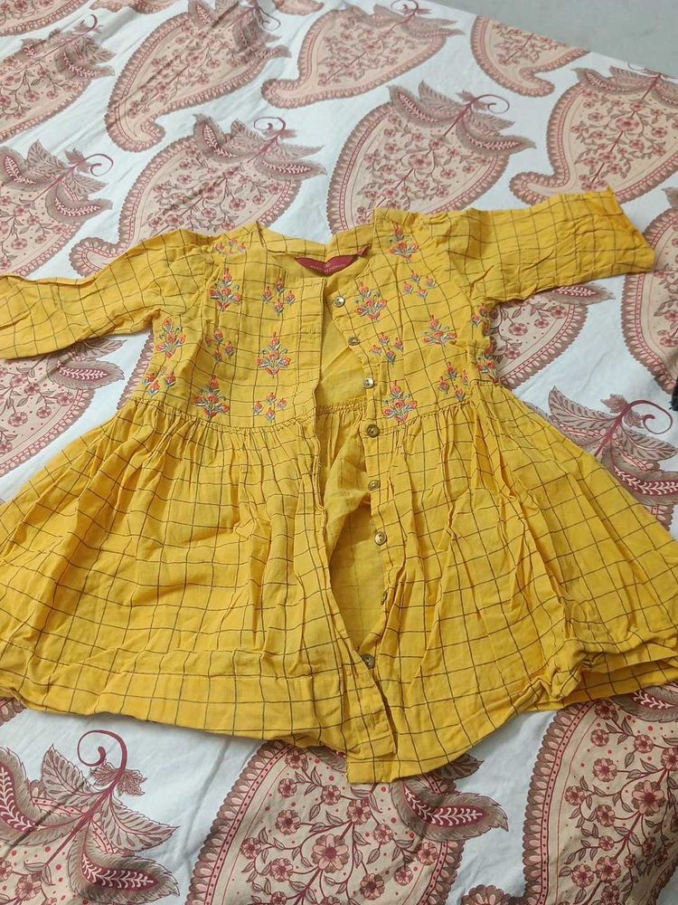 Cute Yellow A Line Kurta