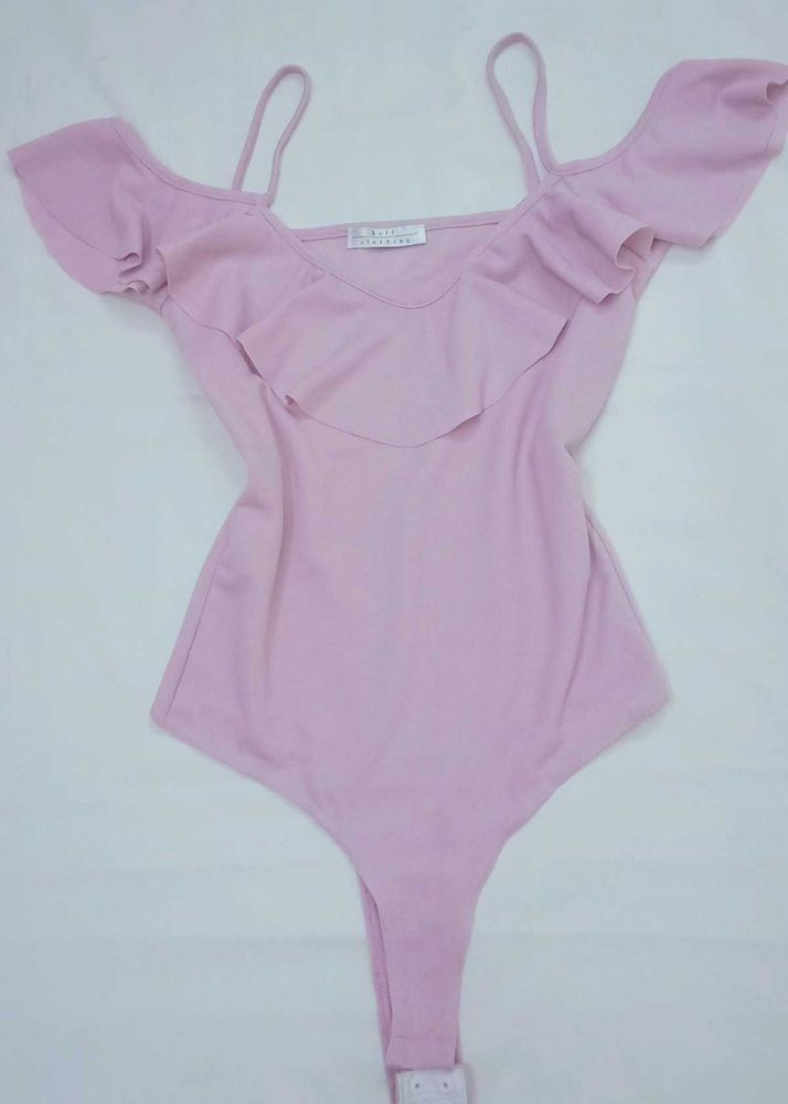Cute Pink Ruffle Bodysuit