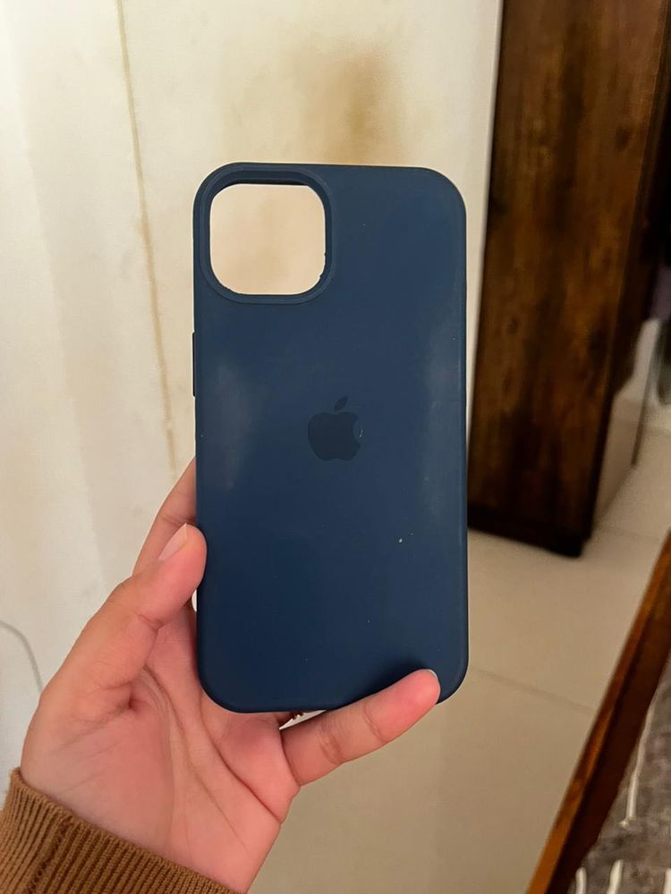 Blue  silicon iPhone 13  case