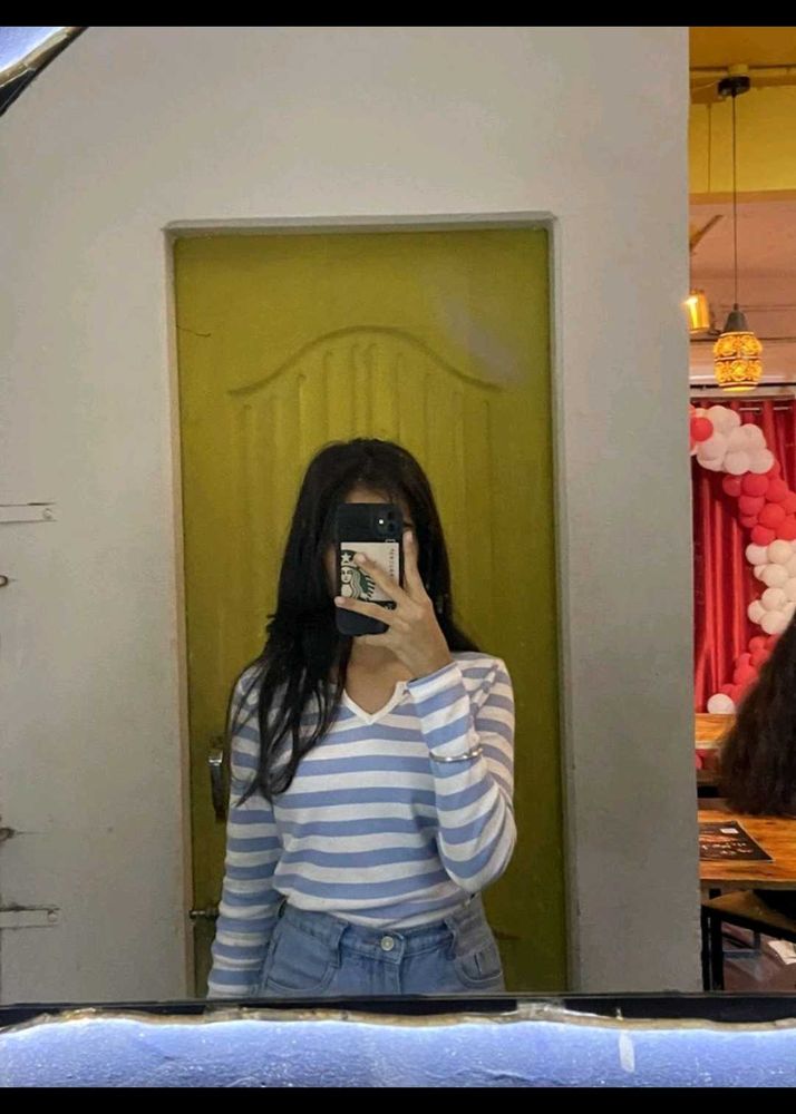 Striped long sleeve top