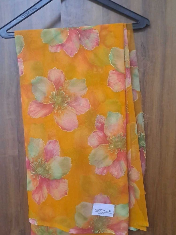 Floral Print Saree all over zari