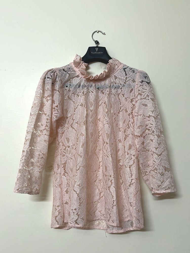 Lace High Neck Top