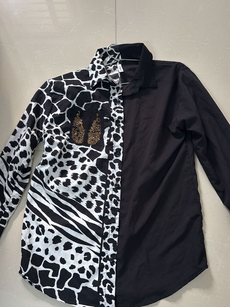 Classy Printed Black Shirt