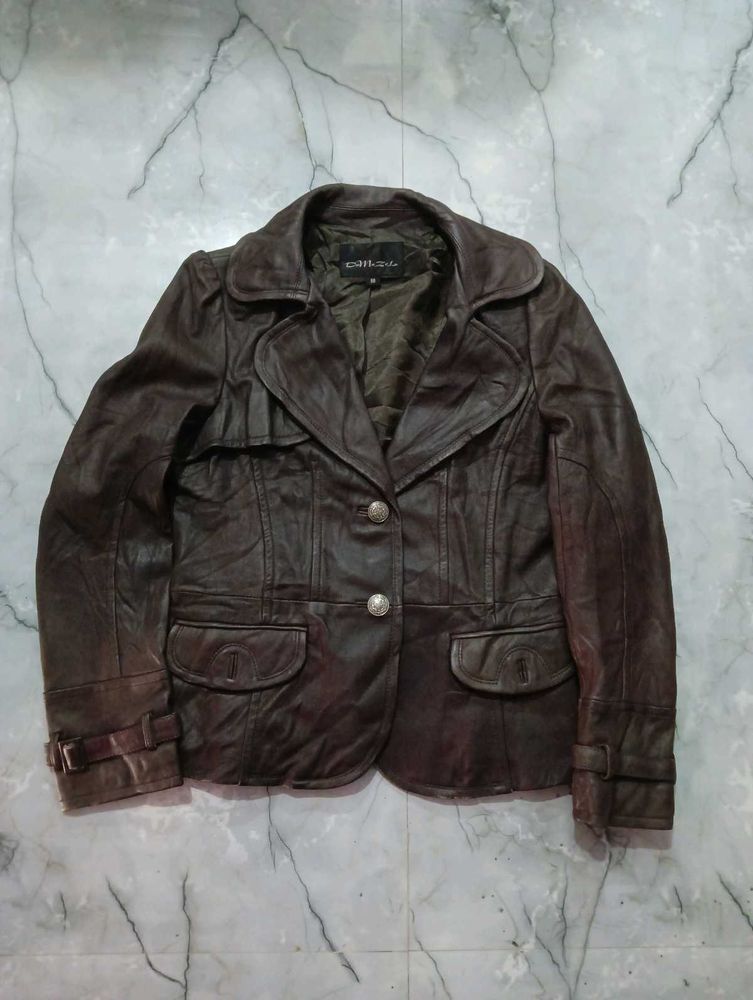 Damozel Brown Leather Jacket
