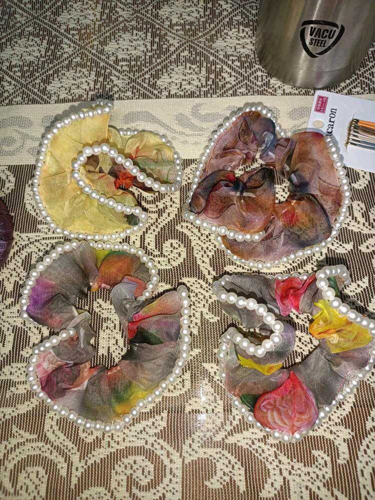 Organza Pearl Scrunchies
