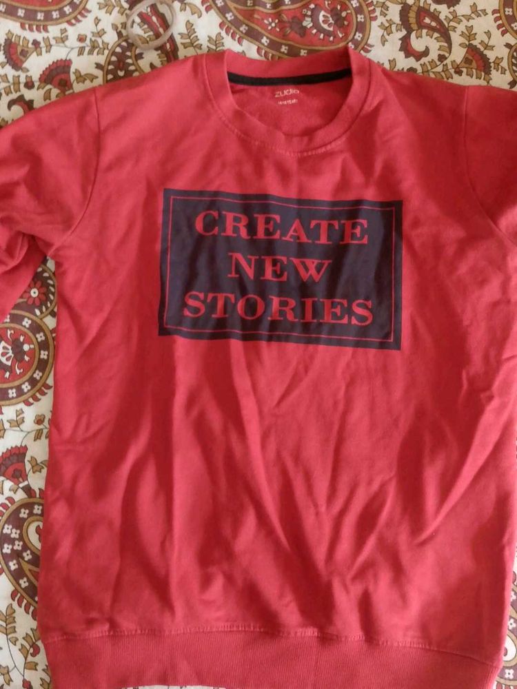 Red &#39;Create New Stories&#39; Sweatshirt