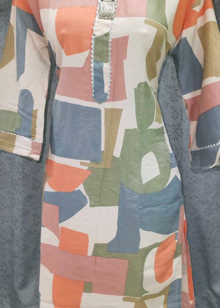 Abstract Print Kurta new not use