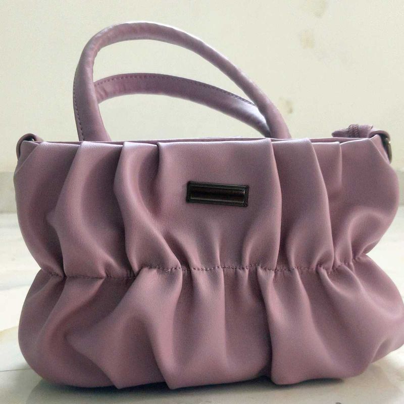 Lilac Ruched Handbag