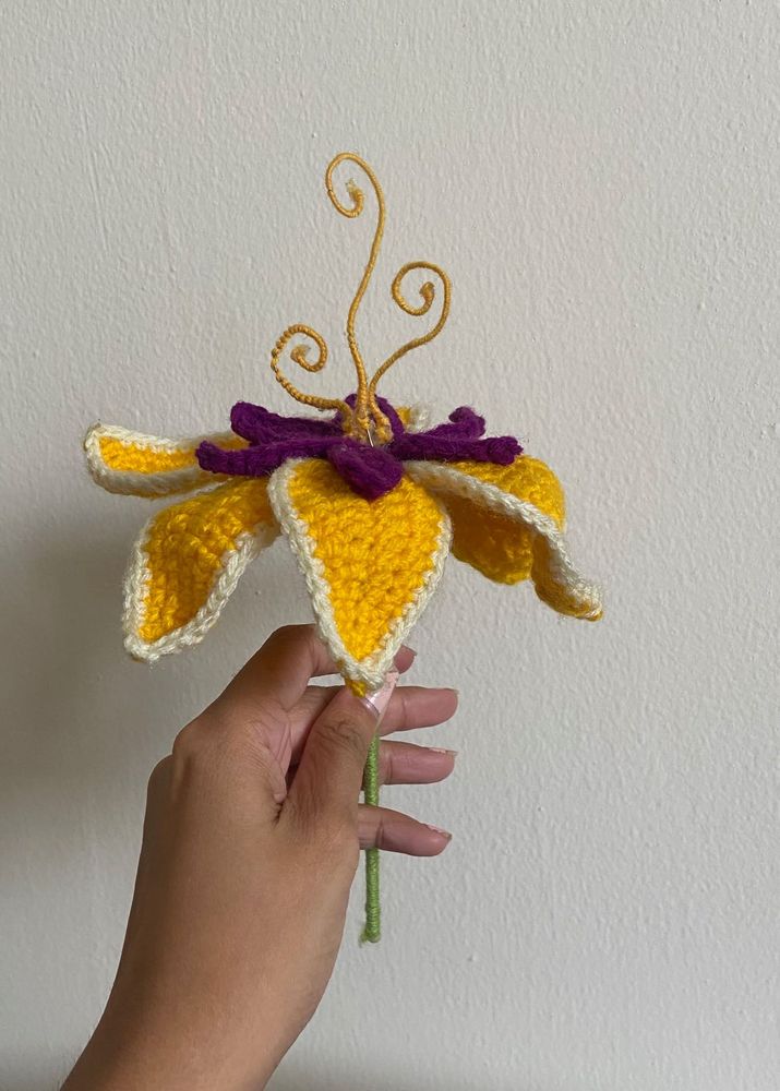 Tangled rapunzel crochet flower