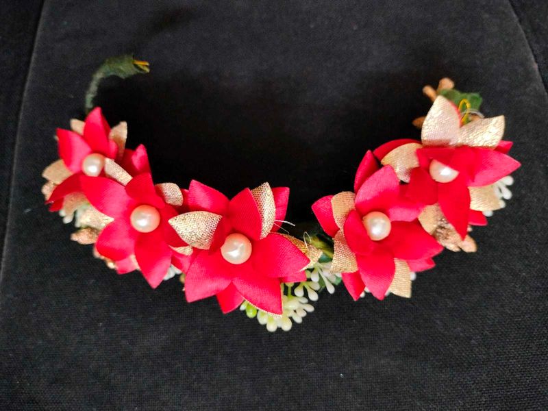 Red &amp; Gold Flower Hairband