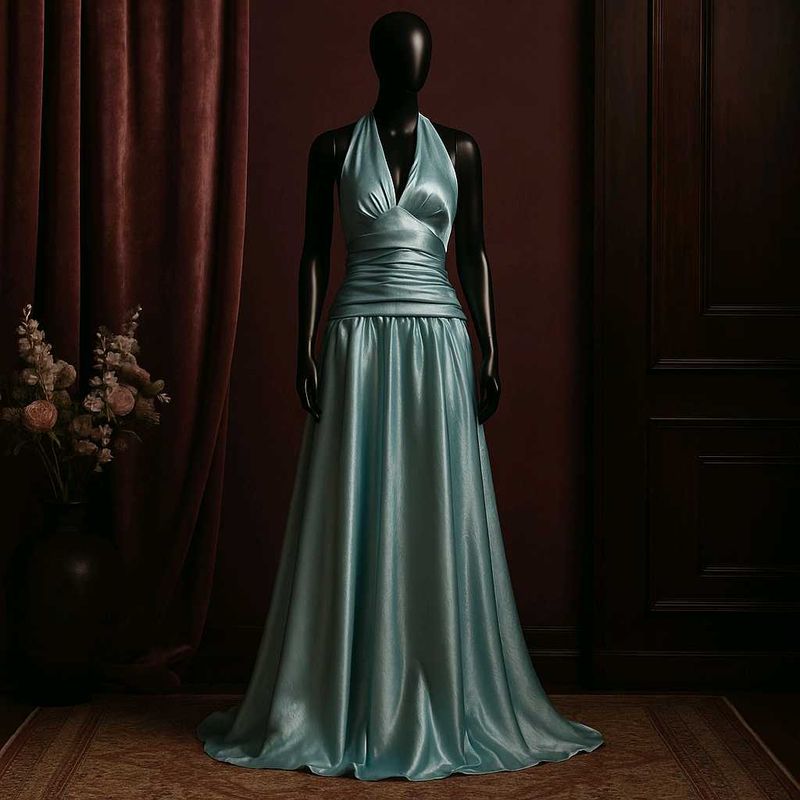 Today Sale🎉🎊Blue Halter Gown