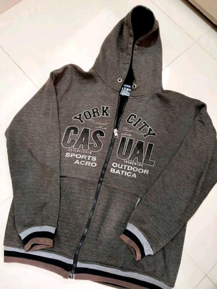 Casual Brown Hoodie Jacket