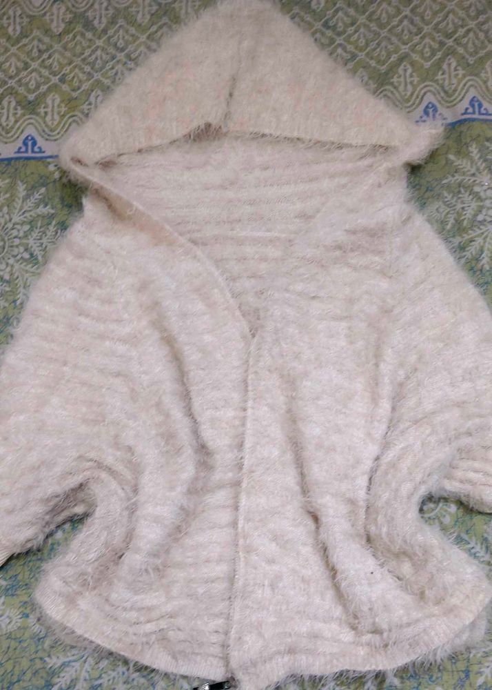 Beige Cozy Hooded Cardigan