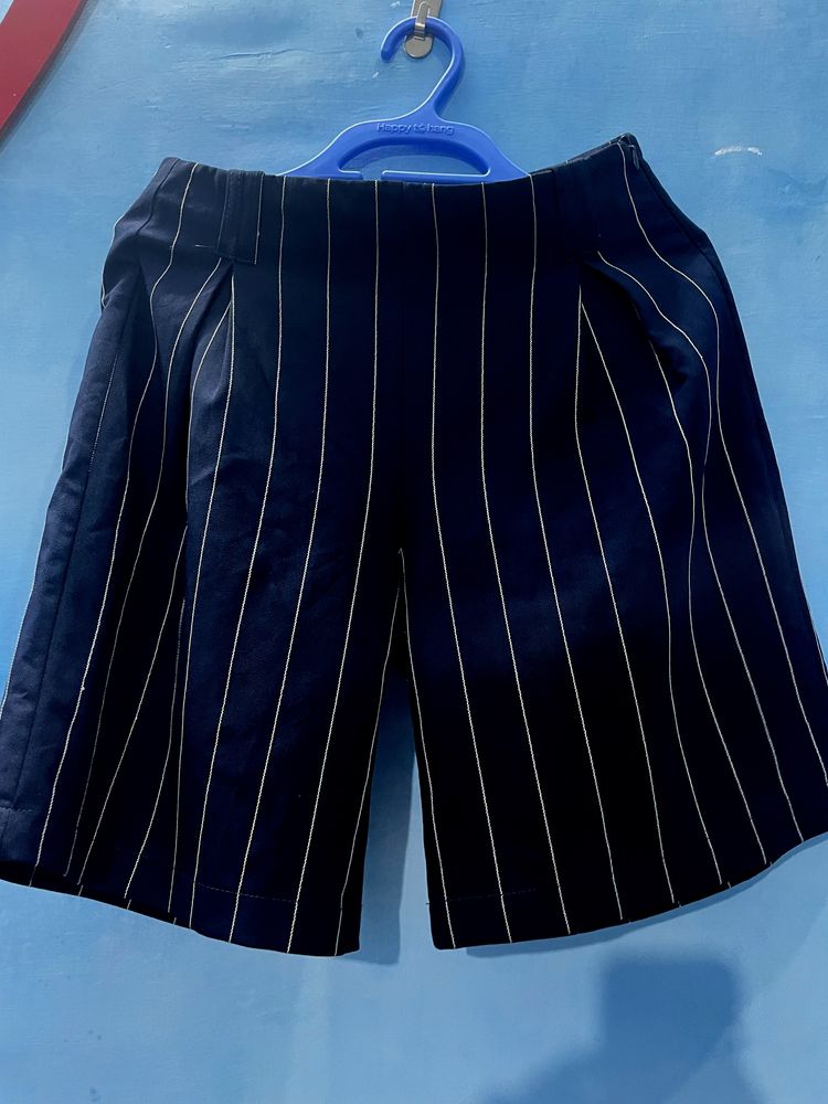 Navy Blue Boxy Women Shorts