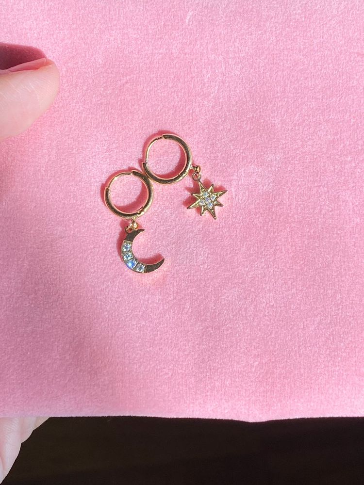 Diamond Crusted Sun Star Earrings