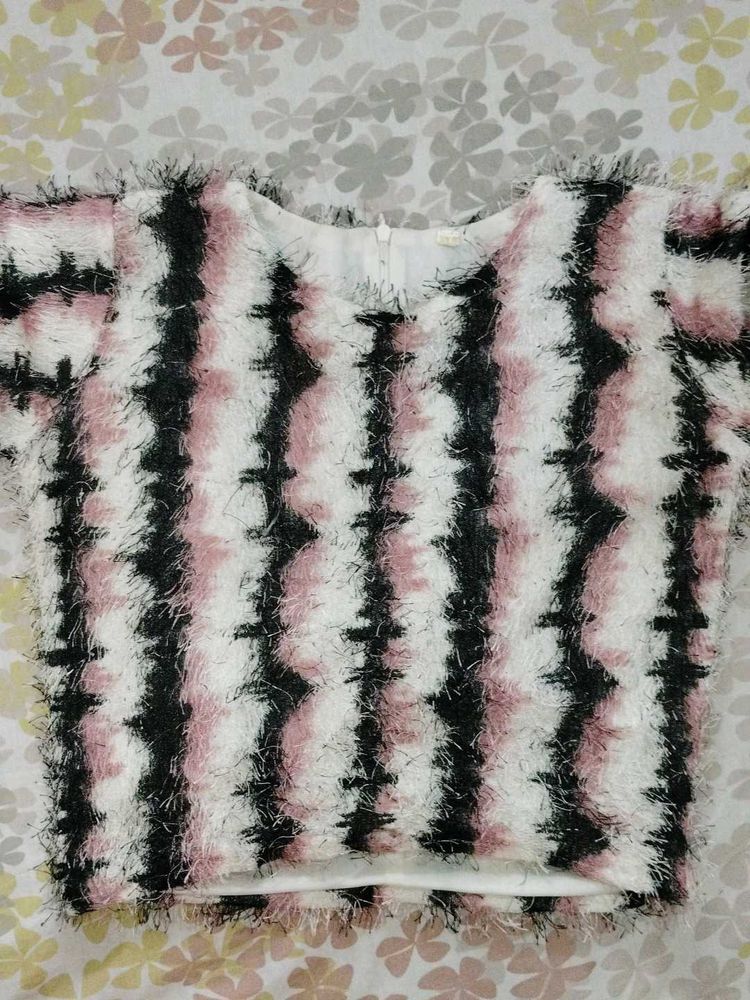 Striped Fuzzy Top