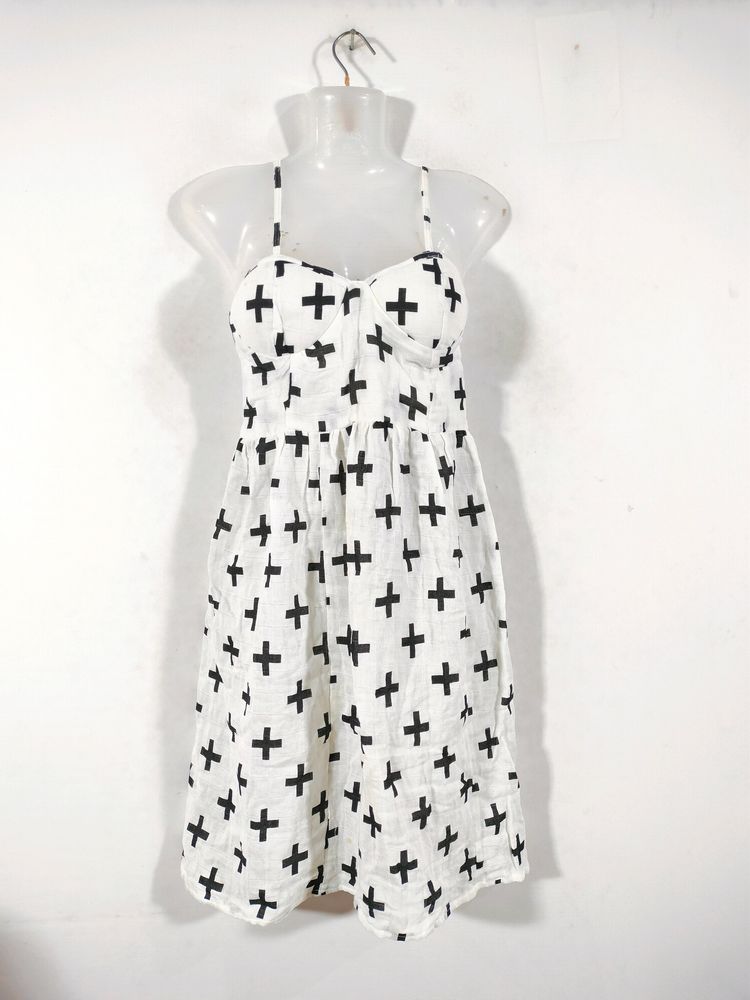 White&amp; Black Printed Dresses (Women&#39;s)