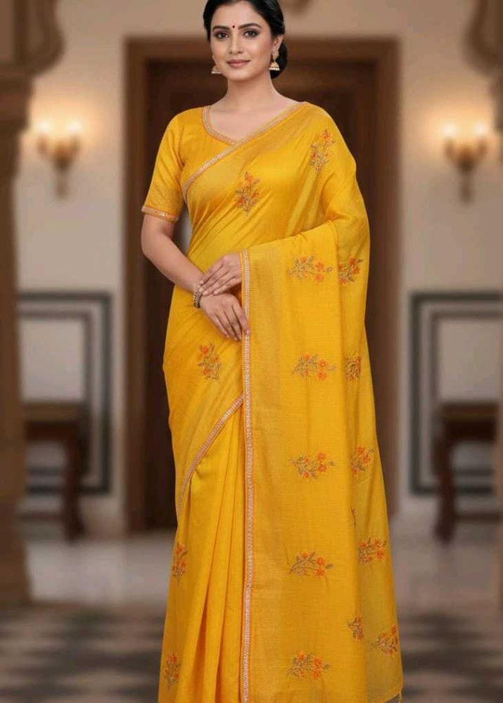 Ethnic mustard saree