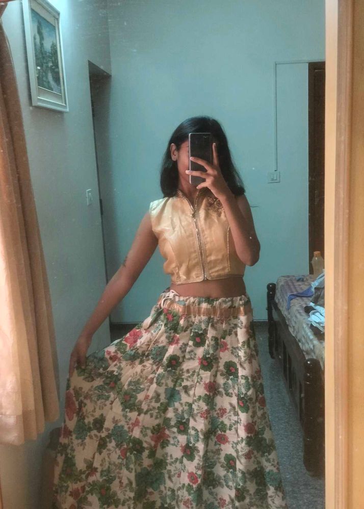 Floral Skirt and Top Set