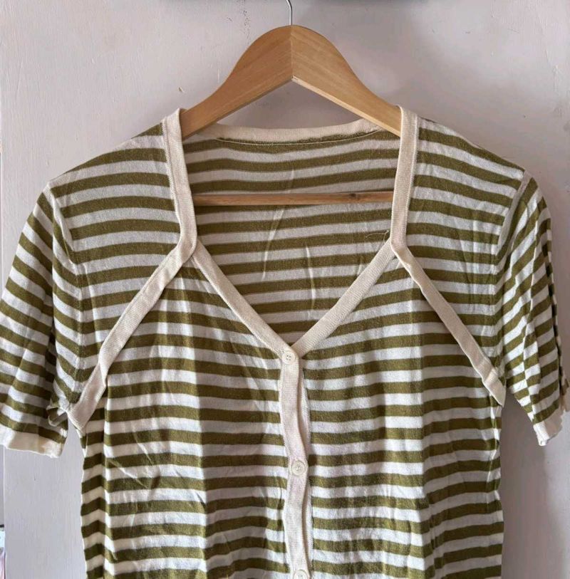 Striped Button-Up Top