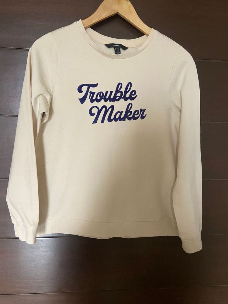 Cute &#39;Trouble Maker&#39; Sweatshirt from Vero Moda (M)