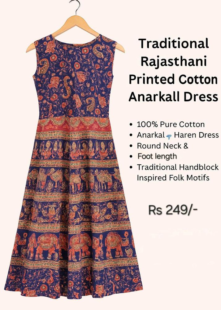 Rajasthani Print Cotton Anarkali Dress