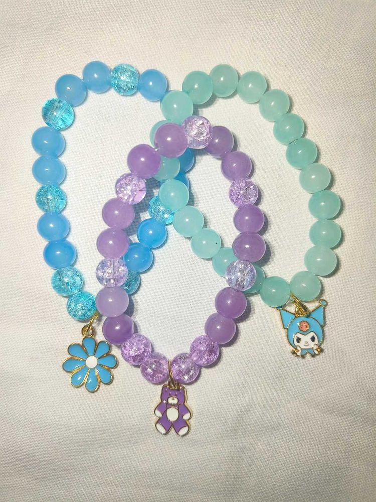 Pack of 3 High-Quality Beaded Charm Bracelets✨
