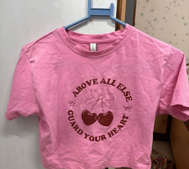 Lana Del Rey Inspired Light Pink Crop Tshirt