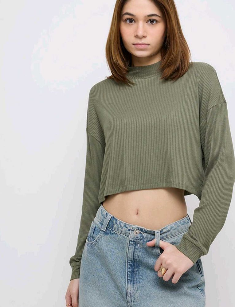 🫒Olive Green Crop Top🫒