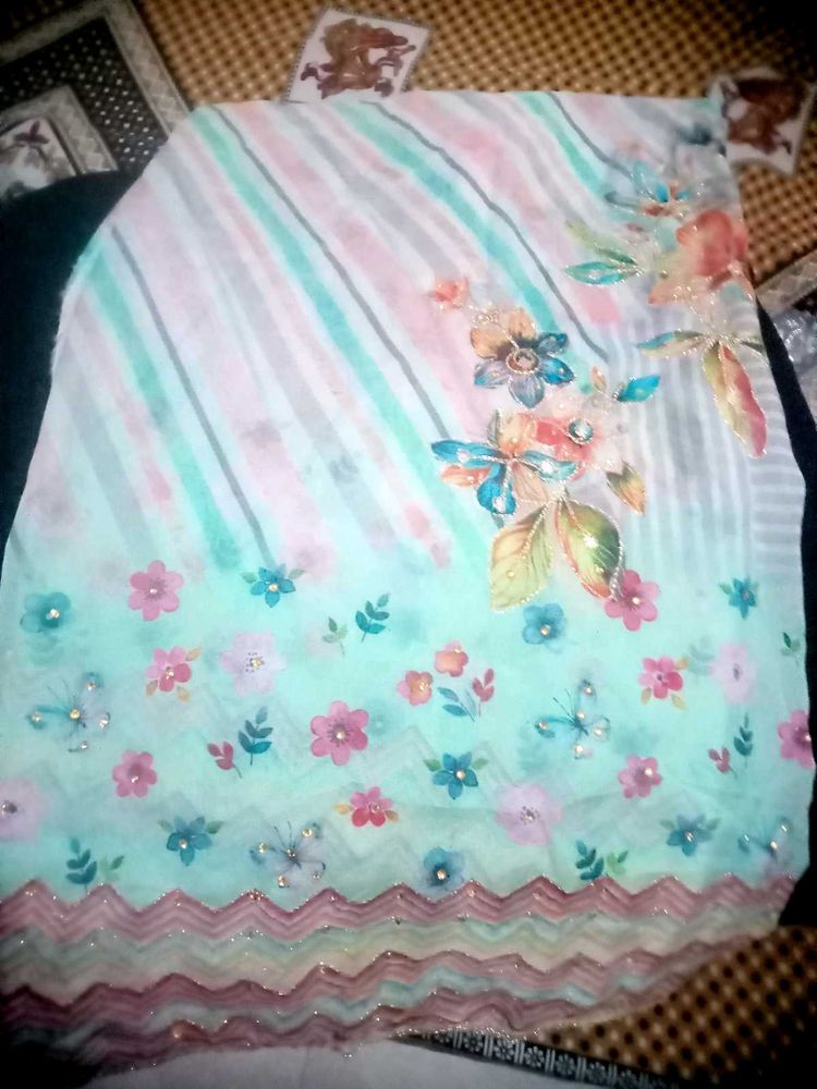 Organza Suit With Nice Work
