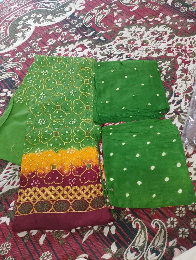 Green Ethnic Dress Material