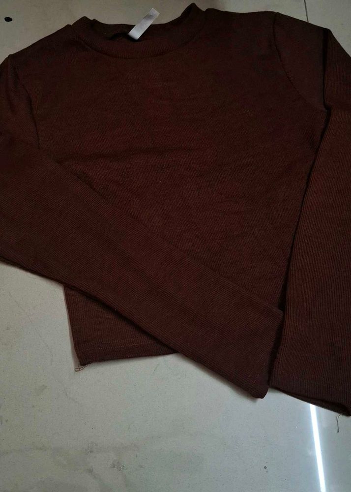 Brown Long Sleeve Top