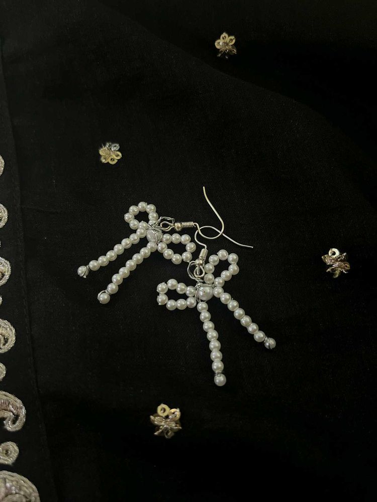 Pearl Bow Earrings