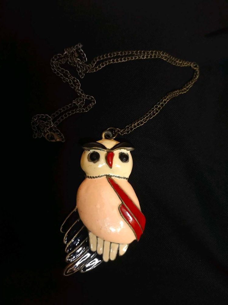 Vintage Owl Pendant Necklace