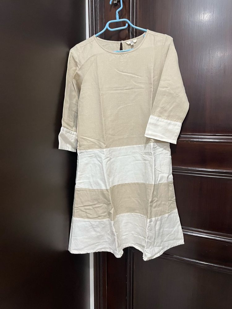 AND White Biege Dress