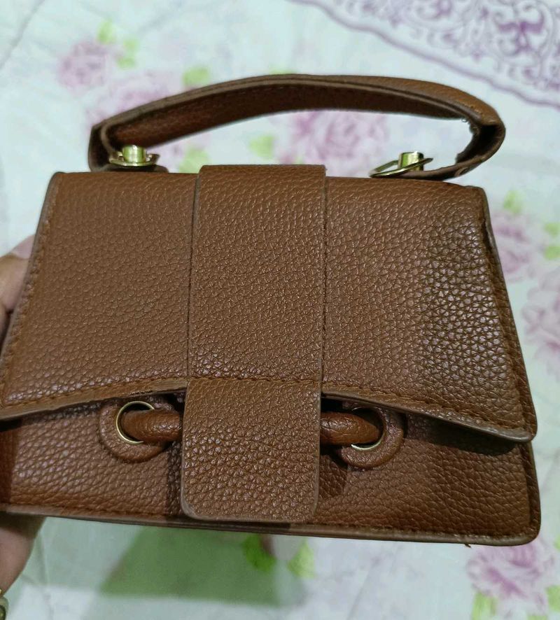 Brown Mini Top Handle Bag
