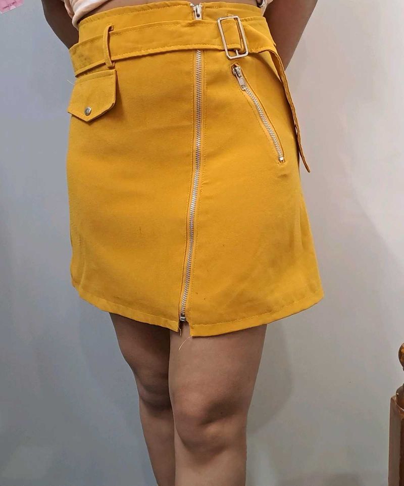 Mustard Mini Skirt