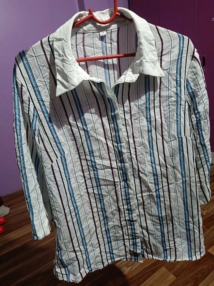 Striped Button-Down Shirt