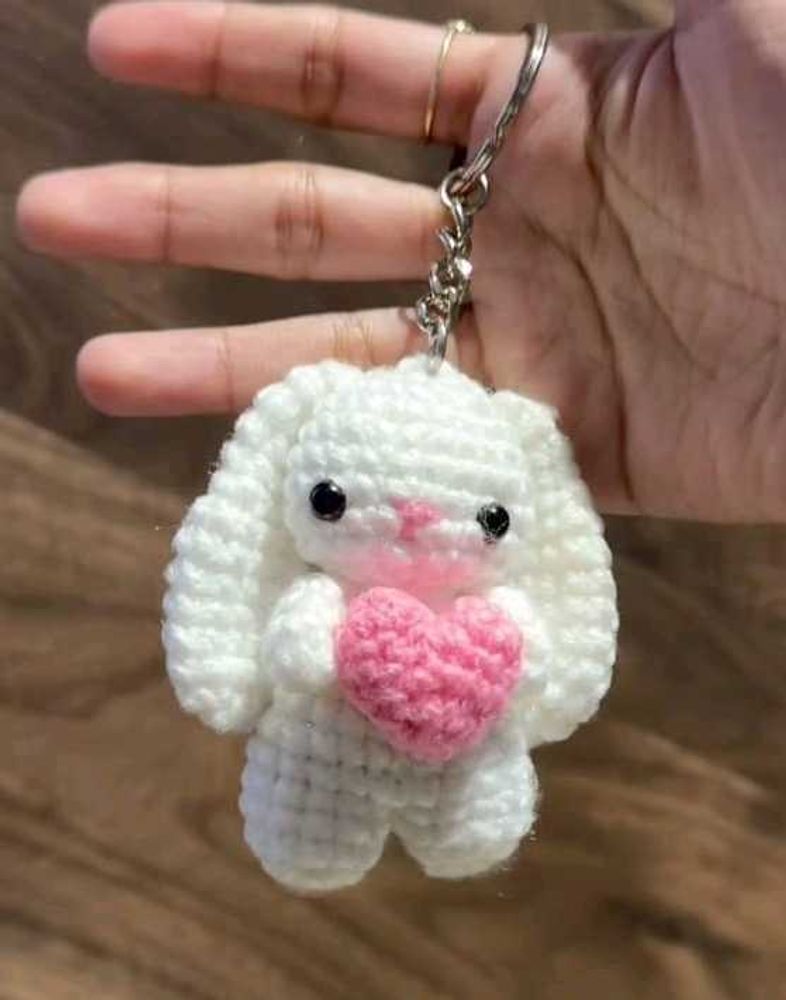 Handmade Crochet Rabbit Keychain🐇🎀
